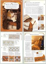Mexican Borders #1-4 Cross Stitch Ideas - Needlecraft Magic 2 Page Pattern