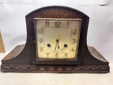 Vintage Dimra Wooden Mantle Clock 1930s Restoration Project