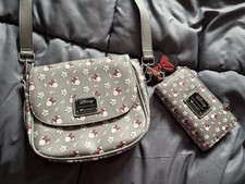 Grey Disney Loungefly Crossbody Bag and Wallet Set