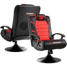 BraZen Bluetooth Gaming Chair - Pride 2.1 Surround Sound Speaker - Red