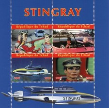 Stingray Science Fiction TV Series Stamps Chad 2020 CTO Submarines 4v M/S