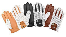 DRIVING GLOVES SOFT PREMIUM QUALITY LEATHER CHAUFFEUR RETRO STYLE CROCHET BACK