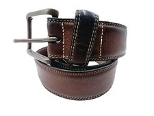 GANT Brown Leather Belt Size 36" Made in Italy