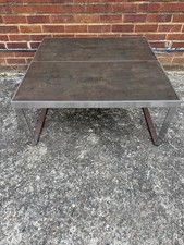 Danish MCM Ansager Mobler chrome and slate grey coffee table Very Brutalist.