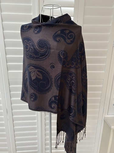 Unisex pashmina purple paisley - pashmina,