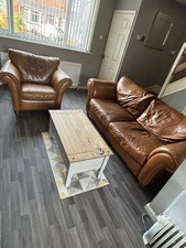 Italsofa Italian Leather 2 Piece Sofa and Arm Chair Set