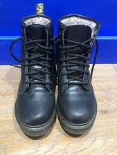 Dr Martens Kids Black UK Size 2 EU 35 Boots Fluffy Lining