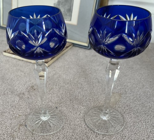 Pair cobalt blue crystal - of,