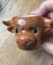 Quail Ceramics  Face Egg Cup  Cow. Unused VVGC