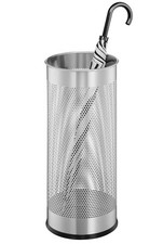 Durable Metal Umbrella Stand 28.5 Litre Round Silver 335023