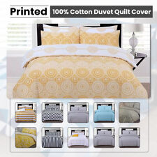 100% Cotton Duvet Cover Bedding Set Quilt Cover With Pillow Cases All Sizes