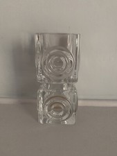 Rare Royal Krona Lead Crystal Vase 1960s Vintage Sweden Bengt Edenfalk