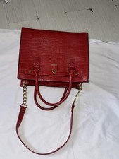 Burgundy Croc Effect Satchel