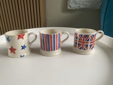 25 YEARS EMMA BRIDGEWATER 2010 RED WHITE BLUE MINI MUG SET 