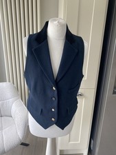 JOULES BERT WAISTCOAT SIZE 10 12 WOOL BLEND TWEED NAVY BLUE EQUESTRIAN 