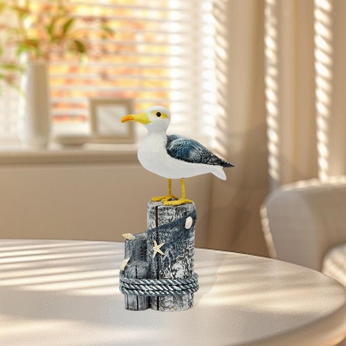 Wooden seagull figurine - wooden,