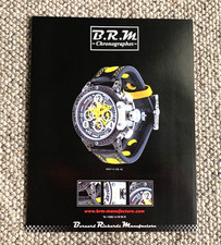 BRM B.R.M DDF12-SQ-AJ - FRAMEABLE COLLECTIBLE ORIGINAL CLASSIC WATCH ADVERT