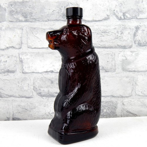 Vintage glass brown bear - glass,