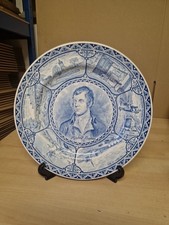Vintage Blue And White  Spode Robert Burns Plate 27cm Diameter 