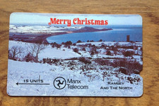 Merry Christmas Ramsey  Isle of Man Manx Telecom Phonecard. Free UK P&P