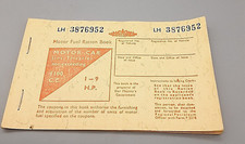 Vintage Motor Fuel Ration Book - Motor Car (inc. Tricycle) not exceeding 1100cc