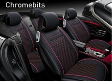 Premium Black Red PU Leather Full set Seat Covers For Ford Fiesta Focus Mondeo 