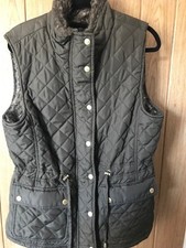 Ladies BC Clothing Brown Quilted Gilet- Faux Fur Lining- size Small-Lovely