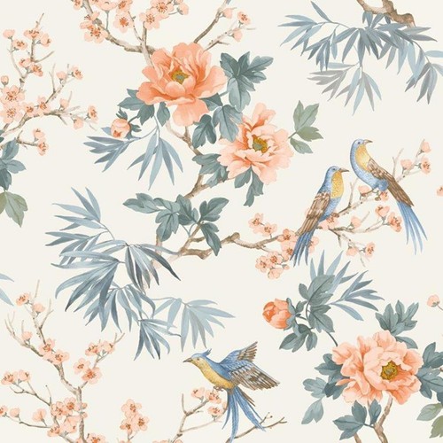 Rasch pink chinoiserie exotic - chinoiserie,