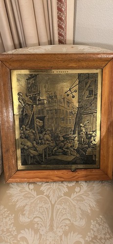 Vintage wooden framed brass - vintage,