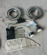 Steel Swivel Downlights Chrome x 2 NEW * READ DESCRIPTION 