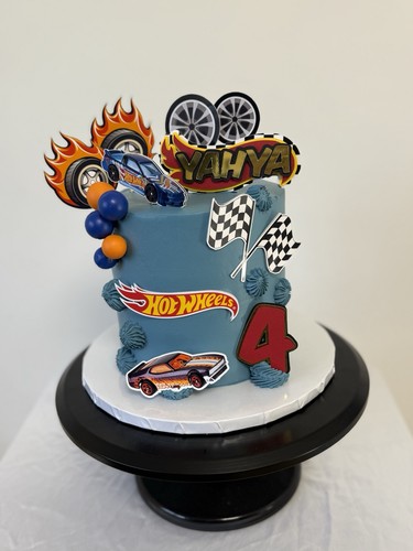 Hot wheels theme cake topper - theme,