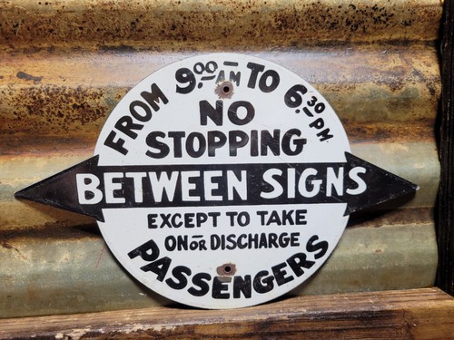 Vintage traffic porcelain sign - traffic,