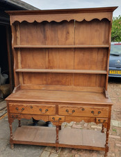 Vintage / Old - Oak Welsh Dresser / Cupboard / Drawers / Sideboard / Doors Base