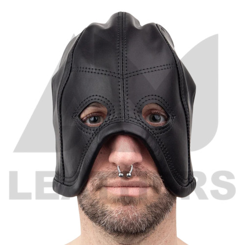 Real black leather executioner - black,