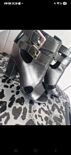 Zara woman black leather peep - zara,