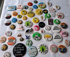 VINTAGE METAL BADGE BUNDLE -57 Incudes 3 ENAMEL- VARIOUS DATES ALL VINTAGE/OLD