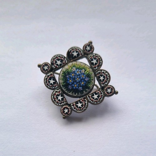 Antique micro mosaic brooch - mosaic,