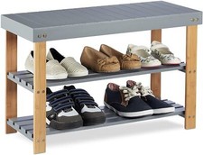 3 TIER SHOE RACK SLATED GRAY