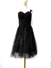Vintagi Black Tulle Gown Party