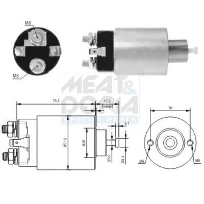 Solenoid switch starter - switch,, meat