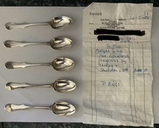 Five Silver Teaspoons, Initials W.A.H verso. Mackay & Chisholm Edinburgh c 1800