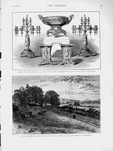 Old antique print 1873 - old,