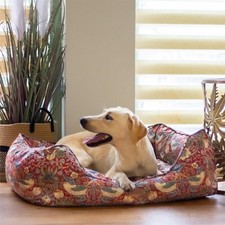 Luxury Dog Box Bed Pet Cat Red