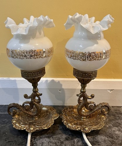 Pair vintage brass style wee - vintage,