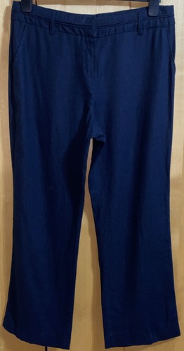Navy blue linen mix - blue,