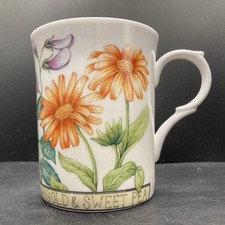 Vintage 1998 Staffordshire Tableware Marigold & Sweet Pea Fine Bone China Mug
