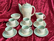 SUSIE COOPER Coffee Set "GREY FEATHER" Complete with Art Deco KESTREL Coffee Pot