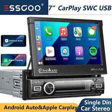 Flip Out HD Screen Single DIN 7" Apple CarPlay Android Auto Car Stereo Radio BT