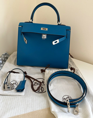 Hermès kelly bleu - 25, izmir