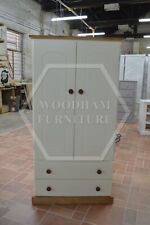 HANDMADE COUNTRY KIDDIES GENTS WARDROBE IVORY / LIGHT OAK WAX (NOT FLATPACKED)